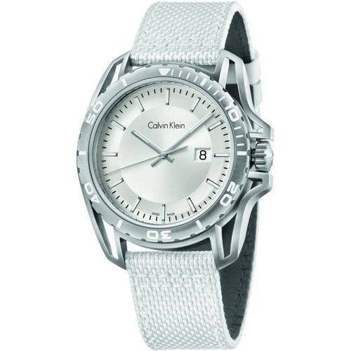 Calvin Klein Earth Men's White Fabric 44mm Watch - WatchStatus Ltd