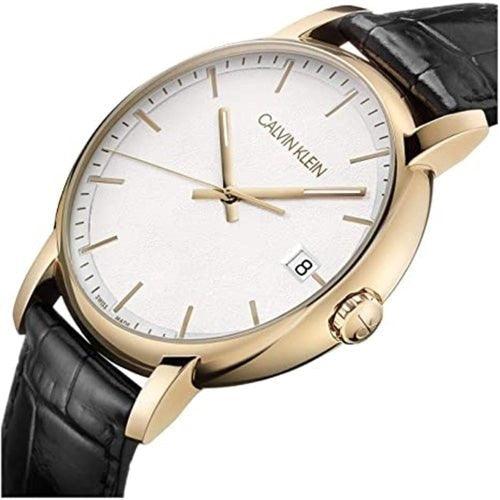 Calvin Klein Established Men's Black Leather 43mm Watch K9H215C6 - WatchStatus Ltd