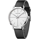 Calvin Klein Even Men's White Dial Black Leather 42mm Watch K7B211CY - WatchStatus Ltd