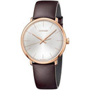 Calvin Klein High Noon Men's Rose Gold Leather 40mm Watch - WatchStatus Ltd