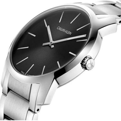 Calvin Klein K2G22143 Men's City Silver/Black Stainless Swiss Quartz Watch - WatchStatus Ltd