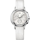 Calvin Klein K2U291L6 Ladies Skirt White Leather Silver Dial Chronograph Swiss Watch - WatchStatus Ltd