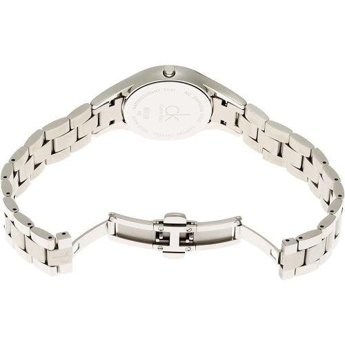 Calvin Klein K432314N Ladies Simplicity Silver Stainless Blue Mother-of-Pearl Dial Swiss Watch - WatchStatus Ltd