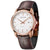 Calvin Klein K5S346G6 Men's Infinite White/Rose Gold Brown Leather Automatic Swiss Watch - WatchStatus Ltd