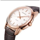 Calvin Klein K5S346G6 Men's Infinite White/Rose Gold Brown Leather Automatic Swiss Watch - WatchStatus Ltd