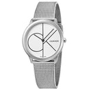 Calvin Klein Minimal Ladies White Dial Silver Mesh 35mm Watch K3M5215X - WatchStatus Ltd