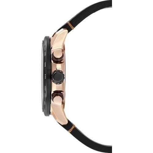 Citizen AT8126-02E Men's Radio Controlled Black/Rose Gold Perpetual World Chronograph Leather Watch - WatchStatus Ltd