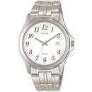 Citizen BI0740-53A Men's Silver/White Thin Stainless Watch - WatchStatus Ltd