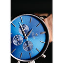 Eminence Mens Blue Dial Chronograph Brown Leather Watch - WatchStatus Ltd