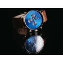 Eminence Mens Blue Dial Chronograph Brown Leather Watch - WatchStatus Ltd