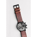 Eminence Mens Gunmetal Dial Chronograph Brown Leather Watch - WatchStatus Ltd