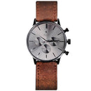 Eminence Mens Gunmetal Dial Chronograph Brown Leather Watch - WatchStatus Ltd