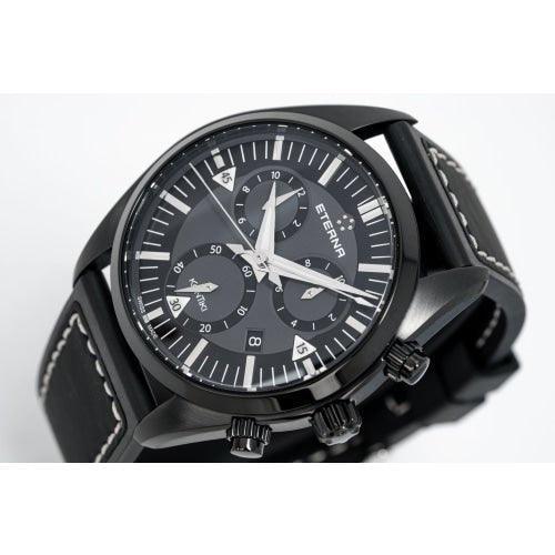 Eterna KonTiki Men's Black Chronograph Watch 1250.43.41.1308 - WatchStatus Ltd