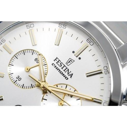 Festina Chrono Mens Silver Stainless Watch F16826-D - WatchStatus Ltd