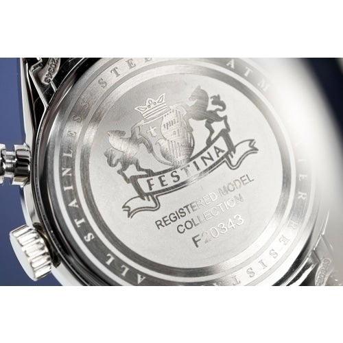 Festina Watch Silver Gold Timeless Chrono Stainless Steel F20343-1 - WatchStatus Ltd