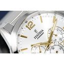 Festina Watch Silver Gold Timeless Chrono Stainless Steel F20343-1 - WatchStatus Ltd