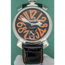 GaGa Milano Manuale Automatic Black Leather 48mm Watch 5010.11 - WatchStatus Ltd