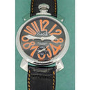 GaGa Milano Manuale Automatic Black Leather 48mm Watch 5010.11 - WatchStatus Ltd