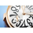 GaGa Milano Manuale Automatic Silver Dial Brown Leather 48mm Watch - WatchStatus Ltd