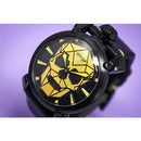 GaGa Milano Manuale Bionic Yellow Skull Black 48mm Watch 5062.01S - WatchStatus Ltd
