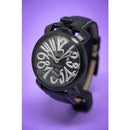 GaGa Milano Manuale Black Leather 48mm Mechanical Watch 5012.06 - WatchStatus Ltd