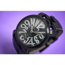 GaGa Milano Manuale Black Leather 48mm Mechanical Watch 5012.06 - WatchStatus Ltd