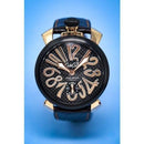 GaGa Milano Manuale Carbon Brown Leather 48mm Watch - WatchStatus Ltd