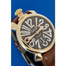 GaGa Milano Manuale Mechanical Brown Rose Gold 48mm Watch - WatchStatus Ltd