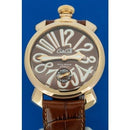 GaGa Milano Manuale Mechanical Brown Rose Gold 48mm Watch - WatchStatus Ltd