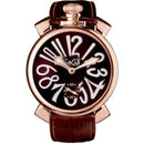 GaGa Milano Manuale Mechanical Brown Rose Gold 48mm Watch - WatchStatus Ltd