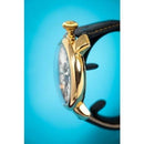 GaGa Milano Manuale Mechanical Gold Black Leather 48mm Watch - WatchStatus Ltd