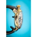 GaGa Milano Manuale Mechanical Gold Black Leather 48mm Watch - WatchStatus Ltd