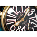 GaGa Milano Manuale Mechanical Gold Black Leather 48mm Watch - WatchStatus Ltd