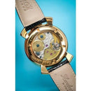 GaGa Milano Manuale Mechanical Gold Black Leather 48mm Watch - WatchStatus Ltd