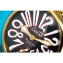 GaGa Milano Manuale Mechanical Gold Black Leather 48mm Watch - WatchStatus Ltd