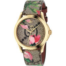 Gucci G-Timeless Ladies Floral Leather Watch YA1264038 - Watches