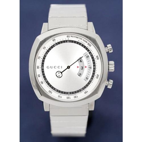 Gucci Grip Men’s Silver Chronograph Watch YA157302 - Watches