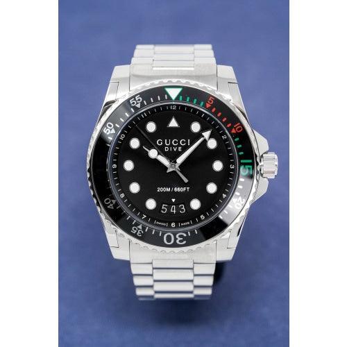 Gucci Men's Watch Dive Black Silver YA136208 - Watches & Crystals
