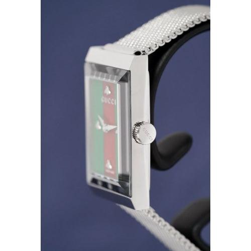 Gucci YA147401 Ladies G-Frame Silver Mesh Watch - Watches