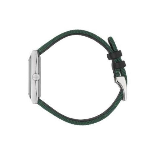 Gucci YA147404 Ladies G-Frame Green/Red Stripe Fabric Swiss Watch
