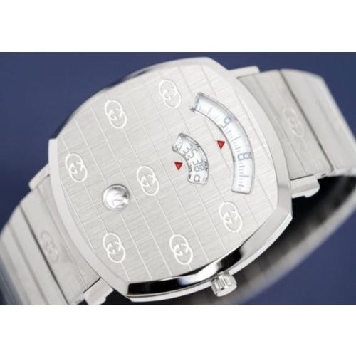 Gucci YA157410 Men’s Grip Silver 38mm Swiss Watch - Watches