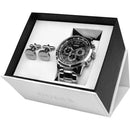 Guess Horizon Men's Silver Chronograph Watch & Cufflinks Giftset UBS00004 - WatchStatus Ltd