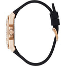 Guess Venus Ladies Black Rose Gold Silicone Watch GW0118L2 - Watches