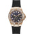 Guess Venus Ladies Black Rose Gold Silicone Watch GW0118L2 - Watches
