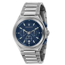 Maserati R8873639001 Men’s Triconic Silver/Blue Chronograph Watch - Watches