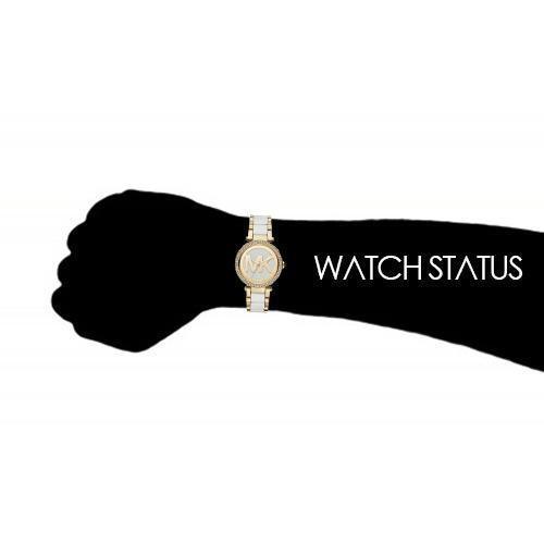 Michael Kors MK6313 Ladies Parker Crystal ’MK’ Gold & White Watch