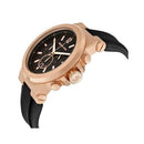 Michael Kors MK8184 Men’s Dylan Rose Gold/Black Rubber Chronograph Watch - WATCHES