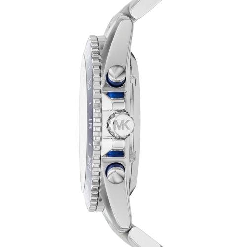 Michael Kors MK9024 Men’s JetMaster Silver/Blue Automatic Watch - Watches