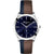 Salvatore Ferragamo Slim Men’s Brown / Blue Stripe Leather Swiss Watch SFDE00218 - Watches