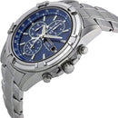 Seiko SSC141P1 Men’s Solar Power Silver/Blue Chronograph Watch
